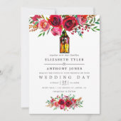 水彩フローラ結婚式招待状 招待状 (正面)