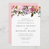 水彩フローラ結婚式招待状 招待状 (正面/裏面)