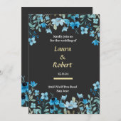 水彩フローラ結婚式招待状 招待状 (正面/裏面)