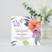 水彩フローラ結婚式招待状 招待状 (スタンド正面)