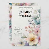 🎨水彩フローラ結婚式招待状💐💍 招待状 (正面/裏面)