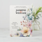 🎨水彩フローラ結婚式招待状💐💍 招待状 (スタンド正面)