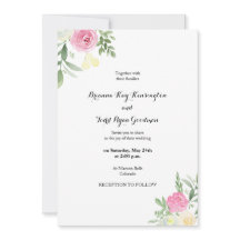 水彩フローラ結婚式招待状