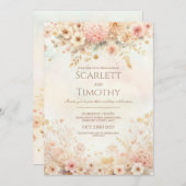 水彩フローラ結婚式招待状 招待状 (正面/裏面)