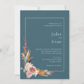 水彩フローラ結婚式招待状 招待状 (正面)