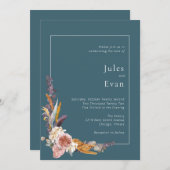 水彩フローラ結婚式招待状 招待状 (正面/裏面)