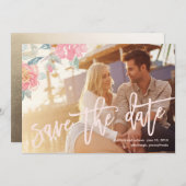 水彩フローラ結婚式日付カードの保存 セーブザデート (正面/裏面)