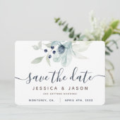 水彩フローラ結婚式日付カードを保存 セーブザデート (スタンド正面)