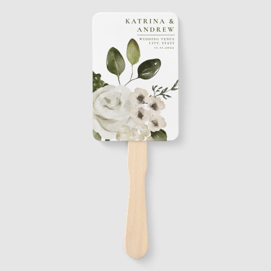 水彩フローラ結婚式 プログラムファン ハンドファン (正面)