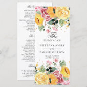 水彩フローラ結婚式 プログラム (正面/裏面)