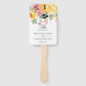 水彩フローラ結婚式 プログラム ハンドファン (正面)