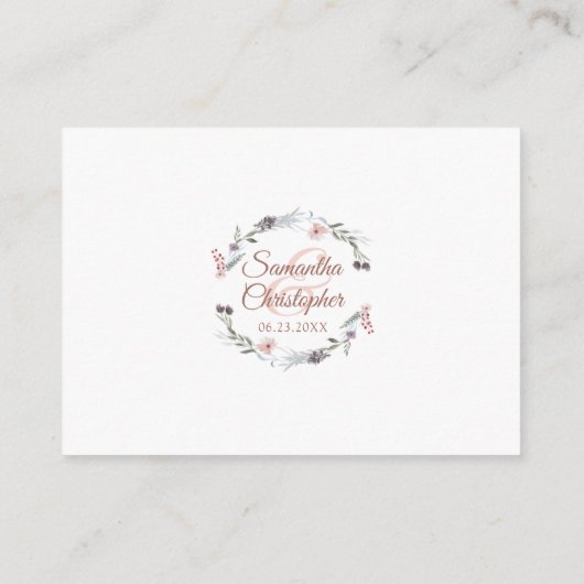 水彩フローラ結婚披露宴詳細 エンクロージャーカード (裏面)