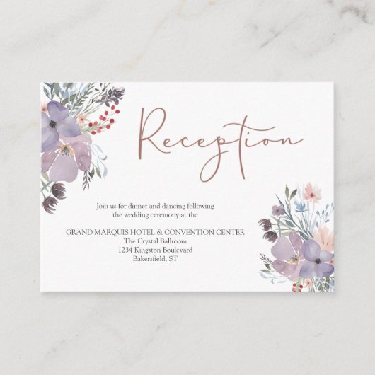 水彩フローラ結婚披露宴詳細 エンクロージャーカード (正面)