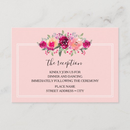 水彩フローラ結婚披露宴 エンクロージャーカード (正面)