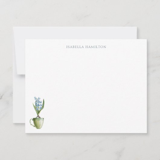 水彩フローラ結婚文具パーソナライズされた ノートカード (正面)