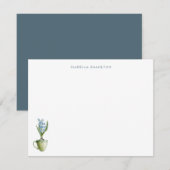 水彩フローラ結婚文具パーソナライズされた ノートカード (正面/裏面)