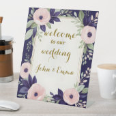 水彩フローラ結婚歓迎 台座サイン (インサイチュ)