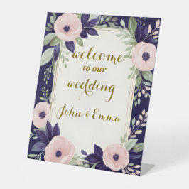 水彩フローラ結婚歓迎 台座サイン