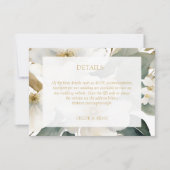 水彩フローラ結婚葉の詳細 出欠カード (正面)