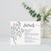 水彩フローラ結婚詳細 エンクロージャーカード (スタンド正面)