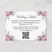 水彩フローラ結婚詳細rsvp qrコード エンクロージャーカード (正面)