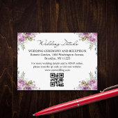 水彩フローラ結婚詳細rsvp qrコード エンクロージャーカード