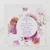 水彩フローラ結婚陛下 招待状 (正面/裏面)