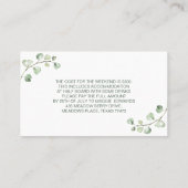 水彩フローラ結婚/シャワー/誕生日詳細 名刺 (裏面)