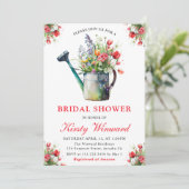 水彩フローラ給水缶ブライダルシャワー 招待状 (スタンド正面)