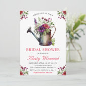 水彩フローラ給水缶ブライダルシャワー 招待状 (スタンド正面)