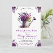 水彩フローラ給水缶ブライダルシャワー 招待状 (スタンド正面)
