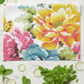 水彩フローラ絵を描と金ゴールド紙吹雪アートワーク キッチンタオル (折り畳み)