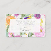 水彩フローラ絵を描美容師テンプレートB 名刺 (裏面)