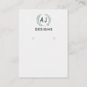 水彩フローラ絵画のイヤリングディスプレイカード 名刺 (正面)