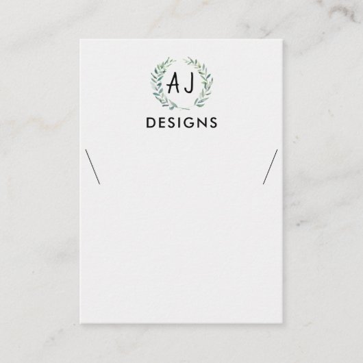 水彩フローラ絵画のネックレスディスプレイカード 名刺 (正面)