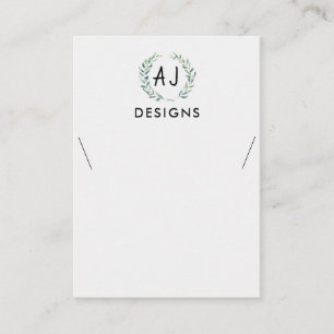 水彩フローラ絵画のネックレス表示カード 名刺