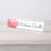 水彩フローラ絵画の デスクネームプレート (正面)