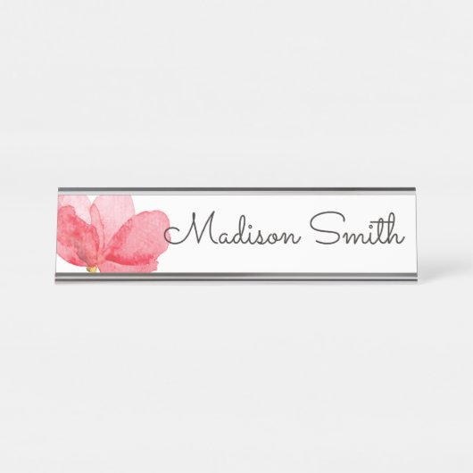 水彩フローラ絵画の デスクネームプレート (正面)