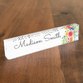 水彩フローラ絵画の デスクネームプレート (側面)