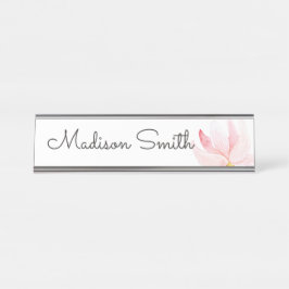水彩フローラ絵画の デスクネームプレート