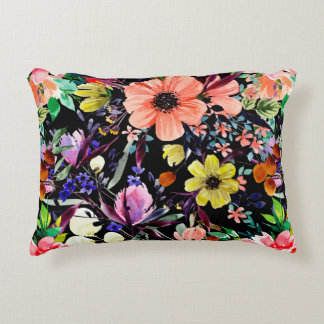 水彩フローラ継ぎ目なし違う芽 アクセントクッション