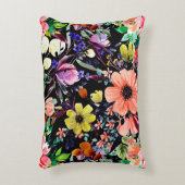 水彩フローラ継ぎ目なし違う芽 アクセントクッション (正面(垂直))