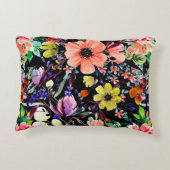 水彩フローラ継ぎ目なし違う芽 アクセントクッション (裏面)