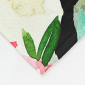 水彩フローラ継ぎ目なし違う芽 フリースブランケット (角)