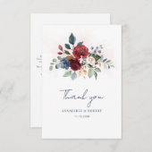 水彩フローラ緑の結婚台本 サンキューカード (正面/裏面)