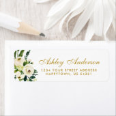 水彩フローラ緑の金ゴールドアドレス ラベル (インサイチュ)
