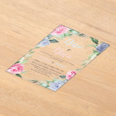 水彩フローラ緑スペインの性発現 アクリル招待状 (レイダウン)