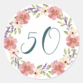 水彩フローラ縁どカスタブル時代 ラウンドシール (正面)