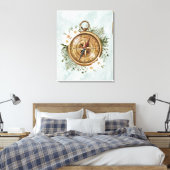 水彩フローラ羅針盤 キャンバスプリント (インサイチュ (寝室))