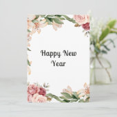 水彩フローラ美しいフラット年賀状 サンキューカード (スタンド正面)